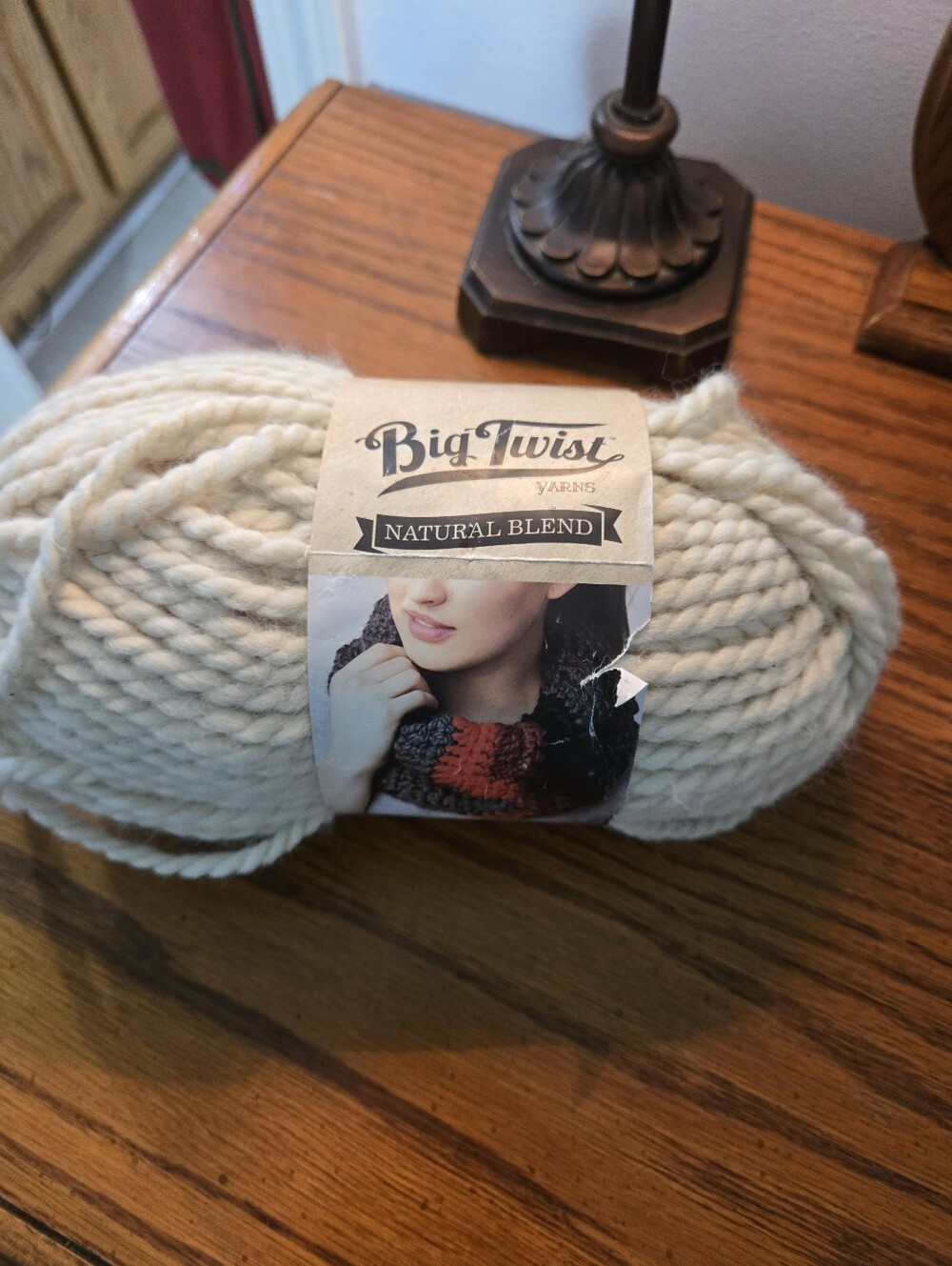 Big Twist Natural Blend Cream Yarn - Soft Chunky Skein
